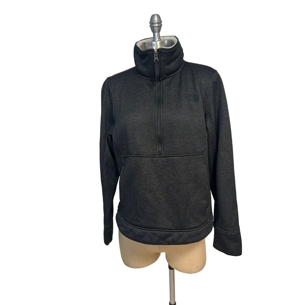 The North Face 1/2 Zip Sweatshirt Fleece Lined Mock Neck Black Large